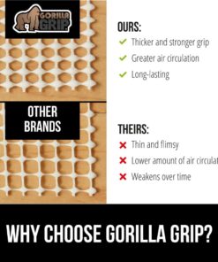 The Original Gorilla Grip Extra Strong Rug Pad Gripper, 5x7 FT, Grips Keep Area Rugs in Place, Thick Slip and Skid Resistant Pads for Hard Floors Under Carpet Mat Cushion and Hardwood Floor Protection 5' x 7' 26 61MsWlBjzL