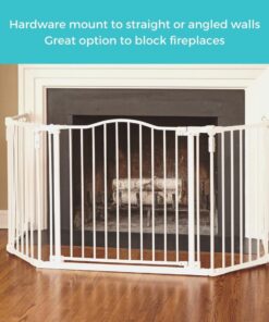 Alternative view of Toddleroo by North States 72” wide Deluxe Décor Baby Gate: Sturdy safety gate with one hand operation. Extra wide baby gate. Hardware Mount. Fits 38.3 - 72” Wide. (30" Tall, Warm White) 72" Wide Gate
