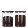 KKC HOME ACCENTS Airtight Glass Loose Tea Storage Holder Container,Tea Canisters For Loose Tea,Ground Coffee,Glass Storage Jar Containers with Airtight Wood Lids,Sealed Jars,25 Fluid-oz 25 Floz x 2 39 61MtL5iAjL