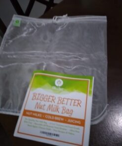 Pro Quality Nut Milk Bag - Big 12"X12" Commercial Grade - Reusable Almond Milk Bag & All Purpose Strainer – Fine Mesh Nylon Cheesecloth & Cold Brew Coffee Filter - Free Recipes & Videos 1 44 61Mu0rlganL