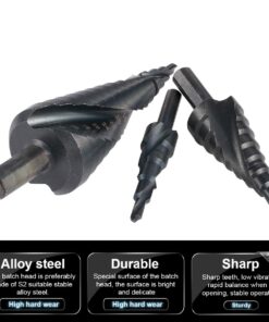 HOHXEN 3 Packs Spiral Step Drill Bit Set with 4-12mm/4-20mm/ 4-32mm, Total 32 Sizes, 1/4" Hex Shank Cone Titanium Coated High Speed Steel, Multi-Functional Industrial DIY Metalworking tools 9 61MuHcNvKEL
