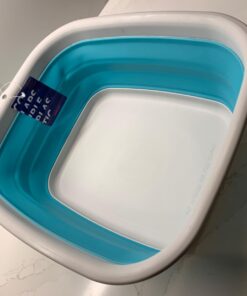 SAMMART 9.45L (2.5 Gallon) Collapsible Tub - Foldable Dish Tub - Portable Washing Basin - Space Saving Plastic Washtub (Bright Blue, M) Bright Blue Medium 17 61Mve10GNBL