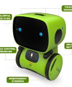 GILOBABY Kids Robot Toys, Interactive Robot Companion Smart Talking Robot with Voice Control Touch Sensor, Dancing, Singing, Recording, Repeat, Birthday Gifts for Boys Ages 3+ Years (Green) Green, Black 13 61MwbEj81L