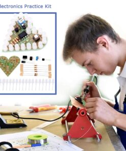 Alternative view of Soldering Practice Kit, Icstation Heart Shaped Led Light Soldering Project Electronics DIY Solder Kit for Back to School Students STEM Learning Project (Red, 1pc) Red