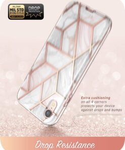i-Blason Cosmo Full-Body Bumper Case with Built-in Screen Protector for iPhone XR 2018 Release, Pink Marble, 6.1" 32 61N06jCuvNL