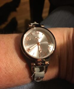 Accutime XOXO Women's Analog Watch with Rose Gold-Tone Case, Gray Sunray Dial, Narrow Gray Leather Strap - Official XOXO Woman's Rose-Gold Watch - Model: XO3400 34 61N1ER AOEL