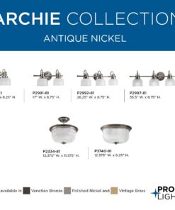 Progress Lighting P2991-81 Archie Bath & Vanity, 8.75x7.00x17.00, Antique Nickel 22 61N1xr8fr0L
