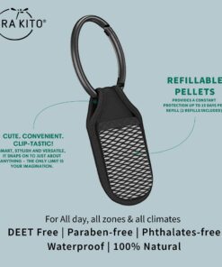 PARA'KITO Mosquito Insect & Bug Repellent Clip w/Natural Essential Oils - Waterproof, Outdoor Pest Repeller (Black) Black 10 61N2NPnsDdL