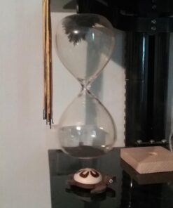 Kikkerland One Minute Timer Countdown Black Magnetic Sand Hourglass, Wood Base, Stalagmite 15 61N3P2F9MML