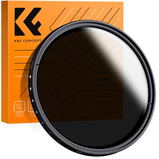 K&F Concept 52mm Variable ND2-ND400 ND Lens Filter (1-9 Stops) for Camera Lens, Adjustable Neutral Density Filter with Microfiber Cleaning Cloth (B-Series) 52 millimeter