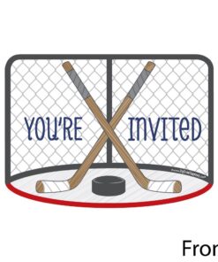Big Dot of Happiness Shoots and Scores - Hockey - Shaped Fill-in Invitations - Baby Shower or Birthday Party Invitation Cards with Envelopes - Set of 12 6 61N5DajcYML