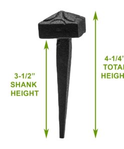 Renovators Supply 4 1/4 Inch Clavos Decorative Nail Black Wrought Iron Barn, Gate, Shutter or Door Clavos Square Head Rustic Nail Powder Coat Finish Home Hardware Pack of 3 11 61NEcIuAhtL