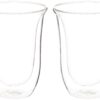 De'Longhi DeLonghi Double Walled Thermo Latte Glasses, Set of 2, 2 Count (Pack of 1), Clear, 330 milliliters Latte Glasses (set of 2) 14 61NEqUmkarL