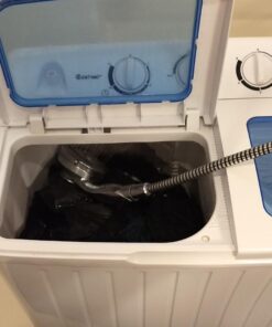 Giantex Portable Mini Compact Twin Tub Washing Machine 20lbs Washer Spain Spinner Portable Washing Machine, Blue+ White 57 61NFdsCyxyL