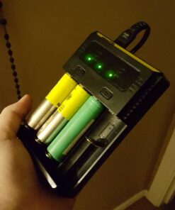 NITECORE New i4 battery Charger For Li-ion / IMR / Ni-MH/ Ni-Cd 18650 18350 16340 RCR123 14500 AA AAA D C w/ Ac and 12V DC (Car) power cords, EdisonBright BBX3 battery box, 2 X AA to D type batteries 28 61NFfJioEZL