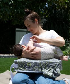 My Brest Friend Original Nursing Pillow | Ergonomic Breastfeeding Pillows | Supports Both Mom & Baby | Breastfeeding Essentials | Handy Side Pocket, Double Straps & Removable Cover, Fireworks 30 61NGkPQ6HnL