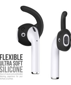 EarBuddyz 2.0 Ear Hooks and Covers Accessories Compatible with Apple AirPods 1 & 2 or EarPods Headphones/Earphones/Earbuds (3 Pairs) (Black) Black 30 61NHrMjTHAL