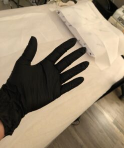 AMMEX Black Nitrile Exam Gloves, Box of 100, 3 Mil, Size Small, Latex Free, Powder Free, Textured, Disposable, Non-Sterile, Food Safe, ABNPF42100BX Small (Pack of 100) 37 61NJbTNYpyL