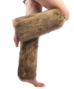 Faux Fur Leg Warmer,Warm Fuzzy Leg Warmer Boot Cuff Cover for Party Costumes A 13 61NMoEIbN1L
