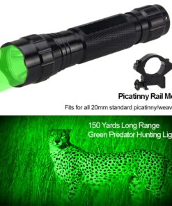 WINDFIRE Waterproof Green Light LED Coyote Hog Hunting Light Lamp Tactical Flashlight Torch with Pressure Switch and Rail Rifle Mount for Picatinny 24 61NOZKNNjmL