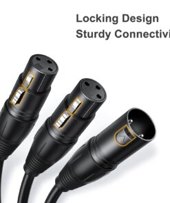 CableCreation XLR Splitter Cable, XLR Male to Dual XLR Female Y-Splitter 3Pin Balanced Microphone Cable (XLR-M to Two XLR-F), 0.3M/Black 1-Pack 14 61NP4DhE9sS