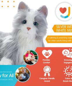 JOY FOR ALL - Silver Cat with White Mitts - Interactive Companion Pets - Realistic & Lifelike 14 61NR6EhojqL