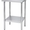 TRINITY EcoStorage Heavy Duty Stainless Steel Kitchen Prep Table with Adjustable Shelf for Commercial and Industrial Use, NSF Certified, 200 lb Capacity, 24”W x 24”D x 35”H 24 in