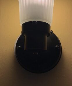 Design House 505115 Village 1-Light Indoor Dimmable Wall Sconce Frosted Flute Glass with Twist On/Off Switch for Bathroom Bedroom Hallway, 8.25" H x 5.1" W, Oil-Rubbed Bronze 37 61NUFUSYiWL