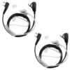 TENQ 2-pin Covert Acoustic Tube Earpiece Headset for Kenwood Puxing Wouxun Baofeng Two Way Radio 2pin(2 Pack) 2 Pack