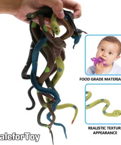 ValeforToy Rubber Snake,14 Inch Snake Toy Set(6 Pack),Super Stretches Material TPR, Realistic Fake Snake Figure Keep Bird Away Bathtub Garden Rainforest Reptile Toy 17 61NaQZCzlqL