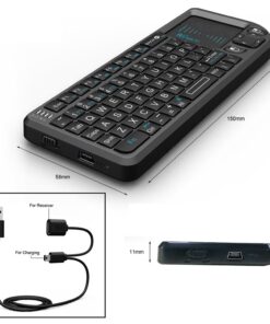 Rii 2.4G Mini Wireless Keyboard with Touchpad Mouse,Lightweight Portable Controller with USB Receiver Remote Control for Windows/ Mac/ Android/ PC/Tablets/ TV/Xbox/ PS3. X1-Black . 28 61Nb4G9G9mL