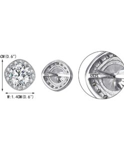 EVER FAITH 925 Sterling Silver Cubic Zirconia Elegant Cushion Cut Halo Stud Earrings 10 61Nbug1nY6L