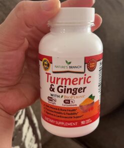 Extra Strength Turmeric Curcumin and Ginger & BioPerine - 1965mg Joint Support Supplement for Aches with Black Pepper Powder Extract - Premium Made in USA | Vegan Natural Non GMO Pills | 90 Capsules 28 61NdTbiZiML 1