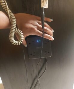 TROND Power Strip Surge Protector - Flat Plug Extension Cord, 8 Widely-Spaced Outlets, 4 USB Charger(1 USB C Port), 5FT Ultra Thin Cord, 1440J, Flat Wall Plug, Desk Charging Station for Travel, Black 5 FT-1 USB C 48 61Ndi1Jp5FL