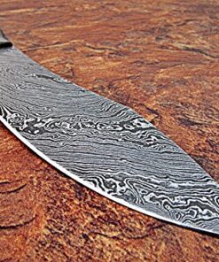 Alternative view of CF-32 Custom Handmade Damascus Steel Chef Knife - Beautiful Olive Wood Handle with Damascus Steel Bolster