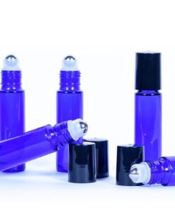 Cobalt Blue Glass Roller Bottles W/ Stainless Steel Balls For Essential Oils (12 Pack, 10ml Size) - Includes 12 Pipettes for Easy Transfer of Essential Oils 22 61NgS8m3zFL