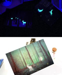 Glow In The Dark Postcards Set of 30 Woodland Animals Forest Deer Postcard Post Card Greeting Cards (Variety Pack) 25 61NhTyRB QL