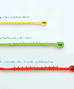 50 Q*Knot Rubber Zip Ties Reusable Fasteners Heavy Duty Cords Crafts Assortment by UT Wire Original 2 Pack 12 61NhfX9dx8L