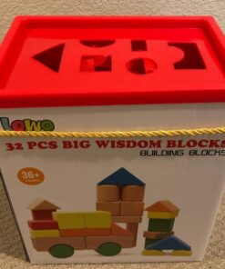 Lewo Large Wooden Blocks Construction Building Toys Set Stacking Bricks Board Games 32 Pieces 38 61Nj119u3TL