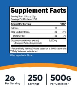 Alternative view of Nutricost Glucomannan Powder 500 Grams 250 Servings (Pack of 1)