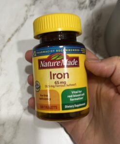 Nature Made Iron 65 mg (325 mg Ferrous Sulfate) Tablets, Dietary Supplement for Red Blood Cell Support, 180 Tablets, 180 Day Supply Unflavored 180 Count (Pack of 1) 32 61NjjUKk3lL