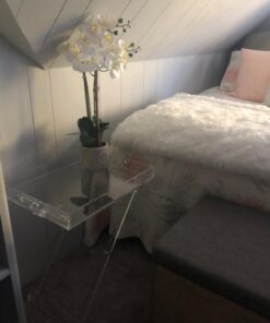 Designstyles Acrylic Folding Tray Table – Modern Chic Accent Desk - Kitchen and Bar Serving Table - Elegant Clear Design 34 61NmtQXz jL