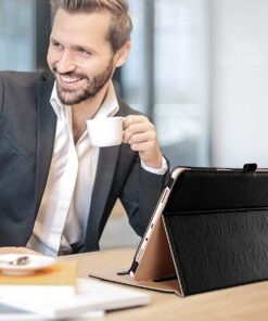 ProCase Galaxy Tab A 9.7 Case, Standing Cover Folio Case for 2015 Galaxy Tab A Tablet (9.7 Inch, SM-T550), with Multiple Viewing Angles, Document Card Pocket (Black) Black 21 61NoEVuOSYL