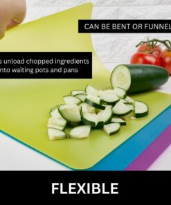 Alternative view of Flexible 3 Colored Cutting Board Mats set, Plastic, Colorful For Kitchen Assorted Colors