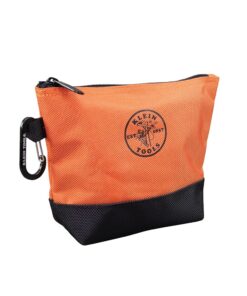Klein Tools 55470 Utility Bag, Stand-Up Zipper Tool Bags, Tough 1680d Ballistic Weave, Reinforced Bottoms, Orange/Black, Gray/Black, 2-Pack 22 61Np4iW71RL