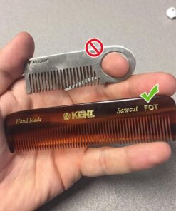 Kent A FOT Handmade All Fine Tooth Saw Cut Beard Comb - Pocket and Travel Comb - Styling Comb or Wet Comb for Fine or Thinning Hair, Beard Care, and Hair Care for the Essential Kent Beard Kit 1 Pack Tortoiseshell 32 61NpDPpZsML