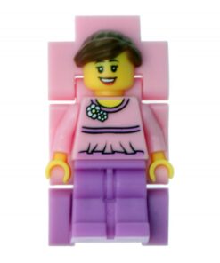 LEGO Time Teacher 9005039 Pink Kids Minifigure Link Buildable Watch, Constructible Clock and Activity Cards | pink/white | plastic | 25mm case diameter| analog quartz | boy girl | official 12 61NrHwjKOL