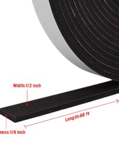 CCHUIXI Door Weather Stripping, Weatherstrip Adhesive, (1/8"Thick-1/2"-66ft) Soundproofing Waterproofing Insulation Foam Gasket Tape Weather Strip. 1/8"Thick-1/2"-66ft 10 61NtWkQ662L