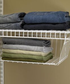 ClosetMaid Wire Hanging Shelf Basket for Storage, Organization in Closet or Pantry, No Assembly or Installation, Durable, 10.68"D x 18.39"W x 7.99"H, White 26 61Nthrn OvL