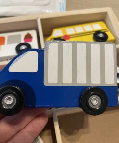 Melissa & Doug Town Vehicles Set in Wooden Tray (9 pcs) English Only Wooden Town Vehicles 18 61Nyj0NhpFL